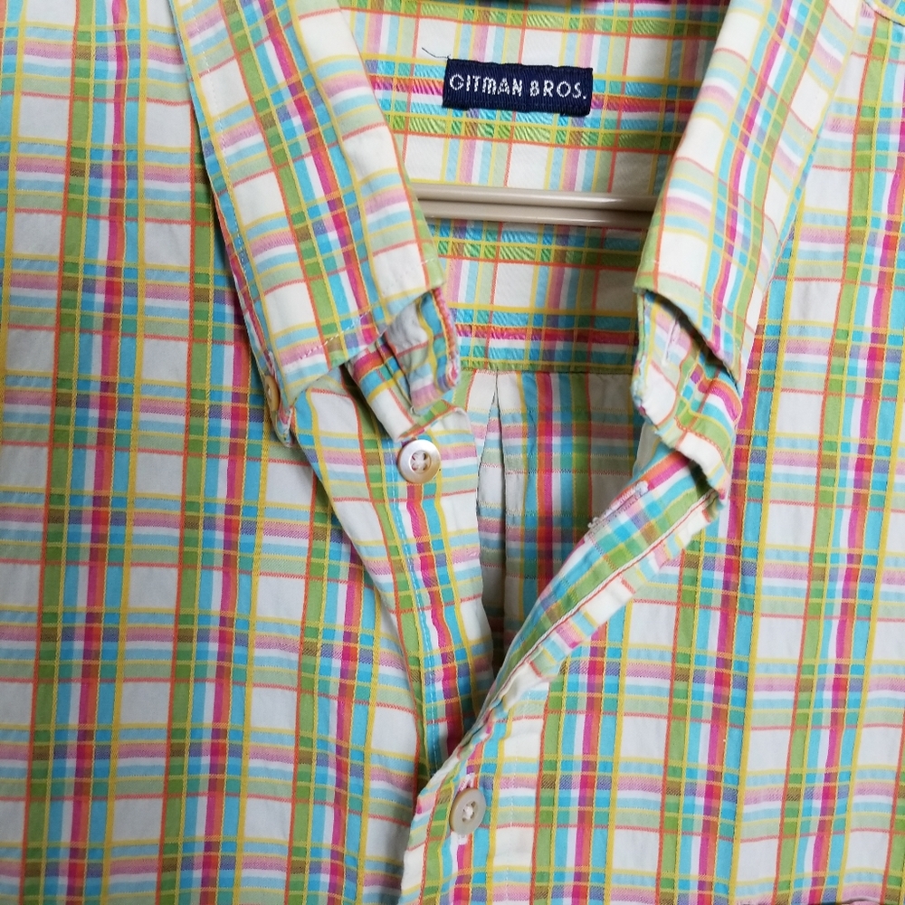 Gitman Brothers Vintage Mens Madras Plaid Shirt - Picture 2 of 8